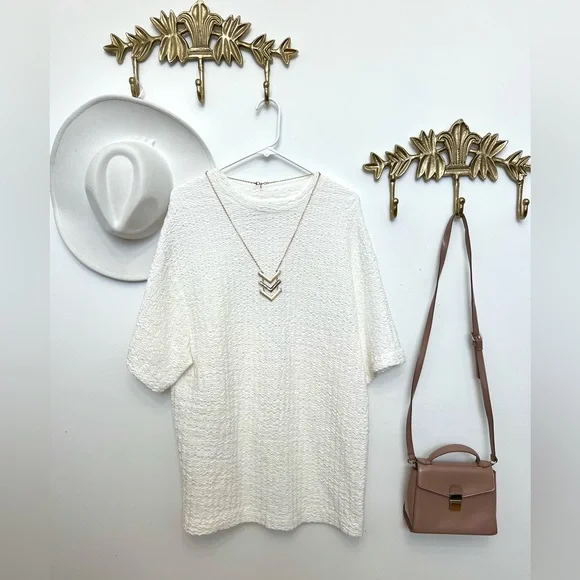 Zara waffle style short sleeve tunic/dress XL - Picture 1 of 2